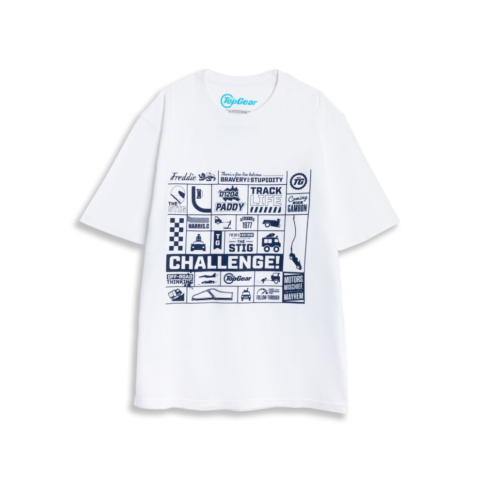 Top Gear Men's White (Small) Short Sleeved T-Shirt (Unisex Off-)