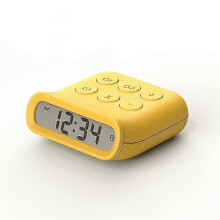Yellow Digital Alarm Clock,T-Audace, Portable, Battery Operated, Travel Alarm, Snooze/2 Alarms/12/24 Hours, Morning Alarm
