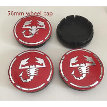 (56mm punainen korkki)4kpl 50mm 56mm 60mm Abarth auton pyörän keskinapakorkit kannet tarrat auton muotoiluun