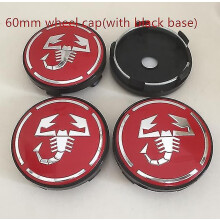(60mm punainen korkki) 4kpl 50mm 56mm 60mm Abarth auton pyörän keskinapakorkit kannet Tarra Auton muotoilu
