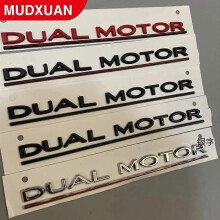 (Kiiltävä musta ja punainen) DUAL MOTOR Alleviivatut kirjaimet -tunnus Tesla Model 3 X S -auton muotoilulle,