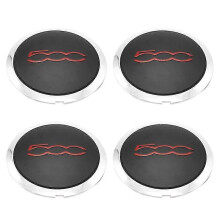 (Musta punainen) 4kpl 133mm napakansi Fiat 500 Wheels -keskinapakansisarjalle 68078419ac 68078421ac