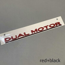 (Punainen ja musta) DUAL MOTOR Alleviivatut kirjaimet -tunnus Tesla Model 3 X S -auton muotoilulle,