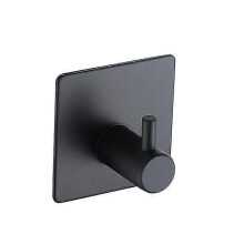 Bathroom Wall, Kitchen Towel Hook, No Drilling Picture Hook, Self-Adhesive Stainless Steel Hook, Black