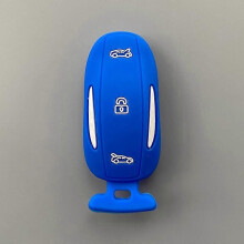 (X sininen)Silikonikuminen auton avainkotelo Tesla Model 3 S X Y Remote Keyless Fob Shell Case Cover