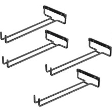 4pcs Wall Mounted Glass Hangers Holds 4 Wine Glasses Shelf Display Rack