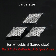 (Mitsubishi Largelle) 3D Diamond auton ohjauspyörän metallitarra koristetarrat Bling tekojalokivi