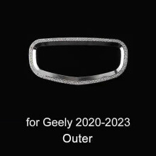 (Geely 2020-2023.) 3D-timanttiauton ohjauspyörän metallitarra koristetarrat Bling tekojalokivi