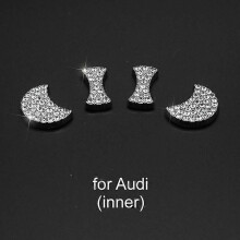 (Audin sisälle) 3D Diamond auton ohjauspyörän metallitarra koristetarrat Bling tekojalokivi auto