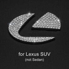 (Lexus-maastoautolle) 3D-timanttiauton ohjauspyörän metallitarra koristetarrat Bling tekojalokivi auton