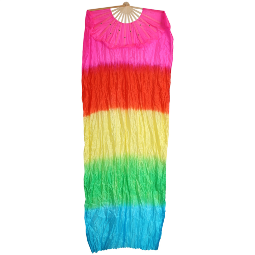 Colorful Dancing Silk Bamboo Long Fans Veils 1.8m 1
