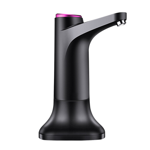 Electric Water Bottle Pump with Base USB Water Dispenser-Dark Gray
