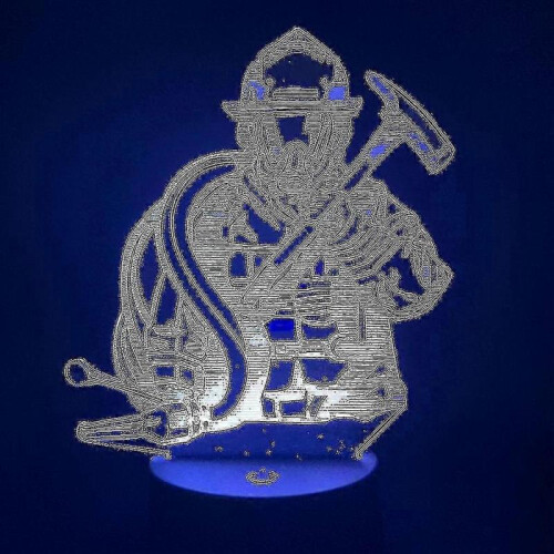Firefighter 3d Led Night Light Bedroom Table Lamp Color Changing 2