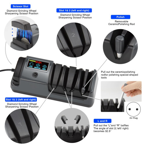 3-Stage Electric Knife Sharpener for Kitchen Knives Eu Plug 1