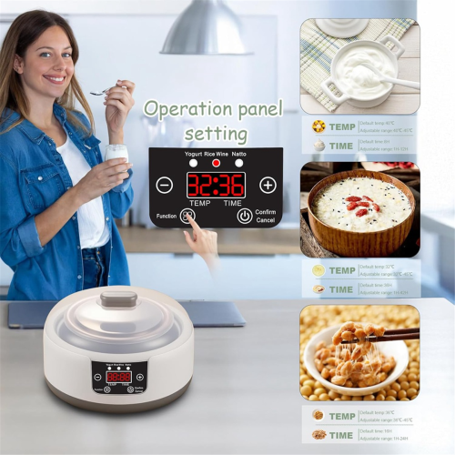 36 Hour Yogurt Maker,1.2L Automatic Digital Yoghurt Maker EU Plug 1
