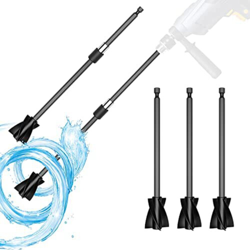5Pcs Resin Mixer Paddles with 2 Extension Rods,Epoxy Mixer Attachment 2