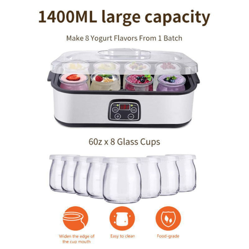 Automatic Yogurt Maker with 8 Glass Jars EU Plug 2