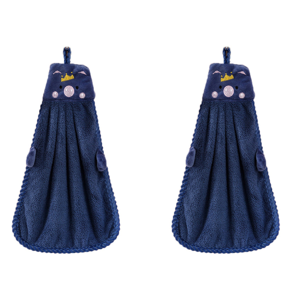 Hand Towel for Kitchen Bathroom Coral Velvet Quick Dry Towels-Blue-image-OPC-PJ97PSF-NEW