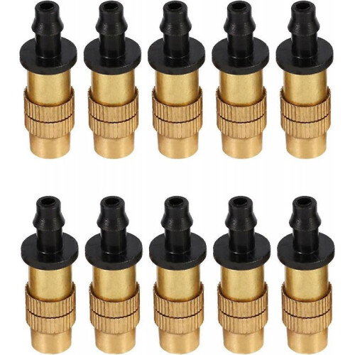 10 Pcs Adjustable Watering Sprayer,Adjustable Hole Thread Atomizer Nozzle Cooling Heads Nozzles Black for Gardening Tool