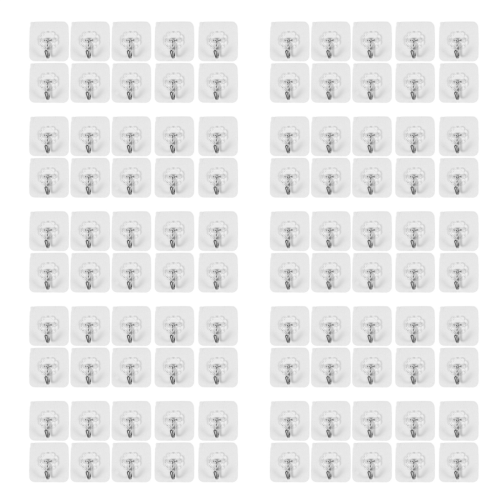 10 Packs Reusable Adhesive Hooks,Transparent Heavy Duty Wall Hooks