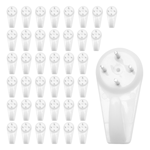 Stucco/Concrete Wall Hooks, No Damage Hook Hanging Kit, Set of 40 2