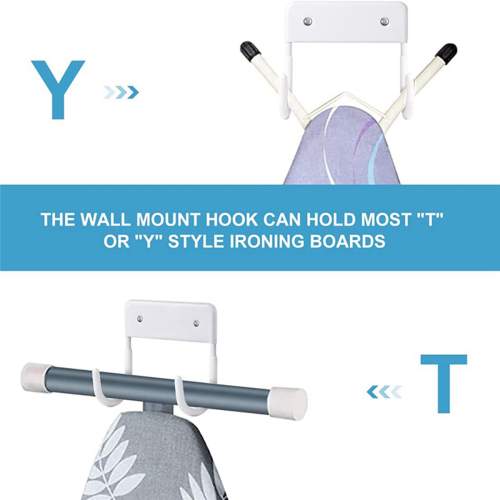 Wall Mounted Holder, Large & Small Ironing Board (Matte White) 1