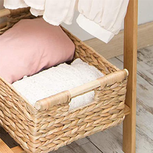 Small Wicker Baskets for Organizing Bathroom, with Wooden Handle 2