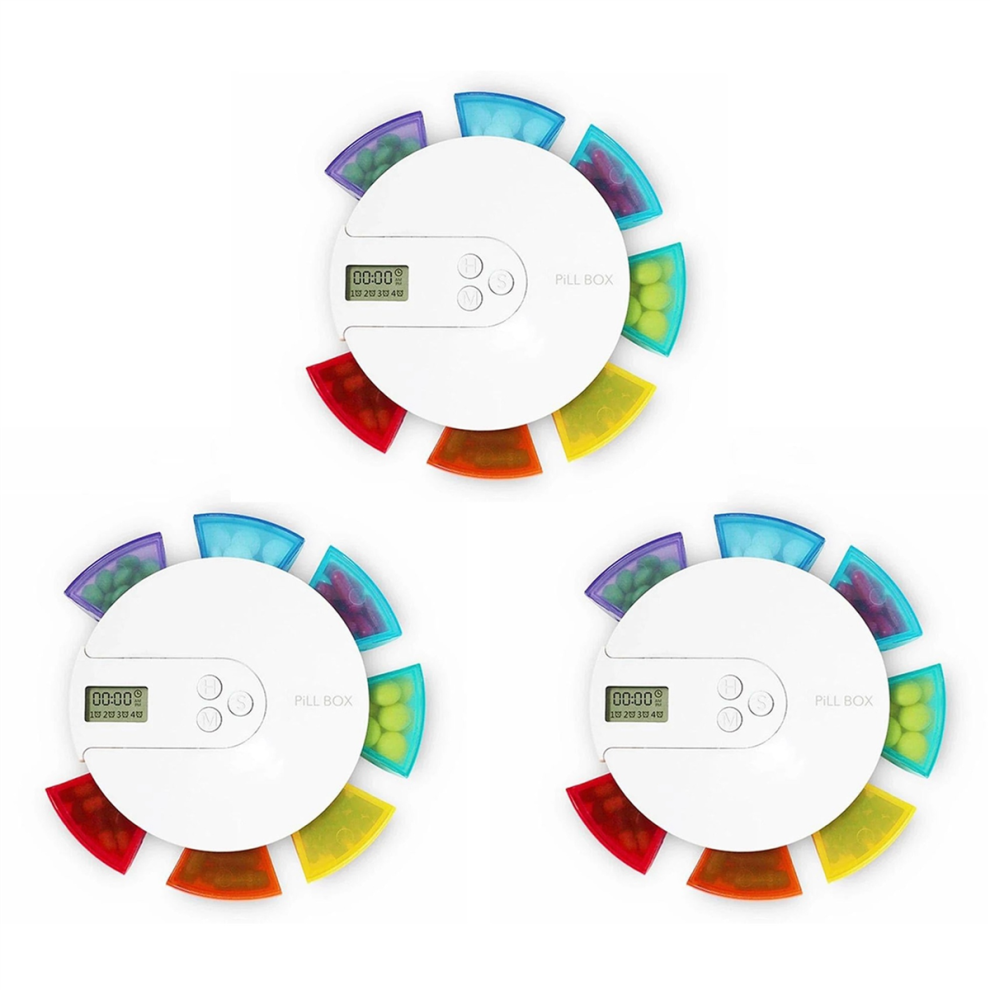 7-Day Automatic Pill Dispenser Weekly Smart Timing Pill Reminder