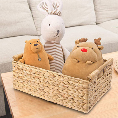 Small Wicker Baskets for Organizing Bathroom, with Wooden Handle 1