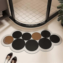 Non-slip shower mat mildew proof outdoor bathroom mat diatom mud curved bathroom mat lightweight luxury fan shower mat