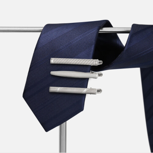 3 Pcs Tie Clips for Men Tie Bar Clip Set for Regular Ties Wedding 2