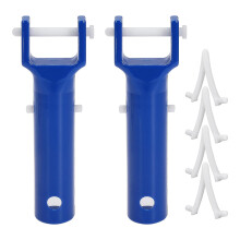 2 Pcs Pool Vacuum Head Handle With 4 Pcs Butterfly V-Clips And Pins
