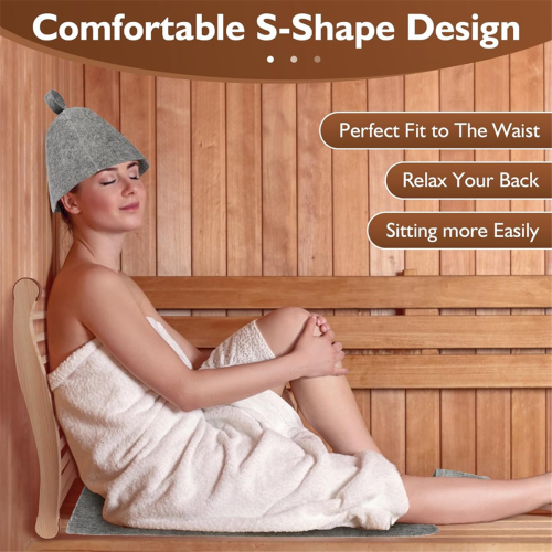 Sauna Backrest Sauna Wooden Comfortable S-Shape Design Sauna Chair 1