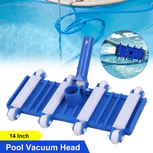 14 Inch Pool Vacuum Head with Wheels Side Brush Flexible for Pond Spa 2