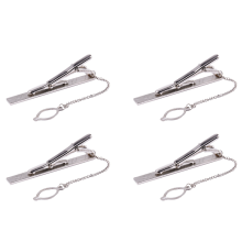 Mens Plain Silver Chrome Stainless Steel 6CM Standard Tie Clip