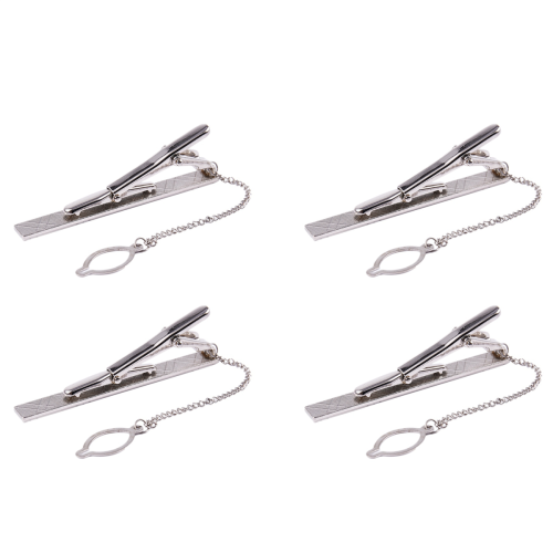 Mens Plain Silver Chrome Stainless Steel 6CM Standard Tie Clip
