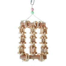 Parrot Chewing Toy Natural Wood Blocks Cage Bite Perch Toy