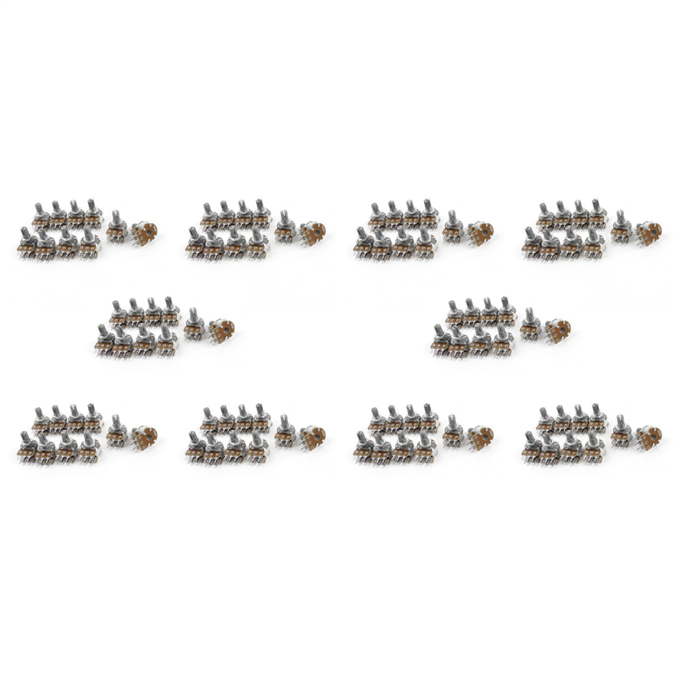 10Pcs Dual Linear Knurled Shaft Potentiometer 50K Ohm B50k 4711749453687