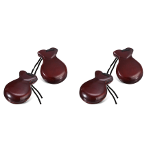 1 Pair Spanish Castanets Wood Hand Percussion Castanets(Brown)