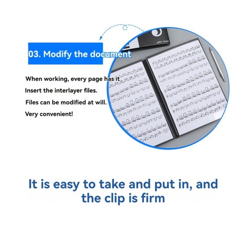 4 Pages Expand Music Folder A4 6 Pockets Sheet Big Piano Score Folder 2