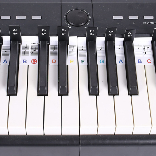 Removable Piano KEY Labels Piano Keyboard Stickers Multicolor 2