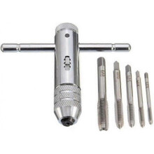 Kits T Bar Handle Ratchet Tap Holder Adjustable Tap Wrench with 5pcs M3-M8 3mm-8mm Metric Plug Machine Screw Thread T Shape Tapping