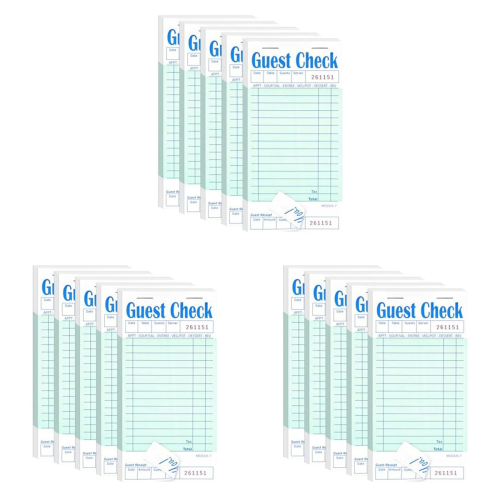 5Pcs Guest Check Pad, Server Note Pads for Restaurant, 50 Sheets/Pack