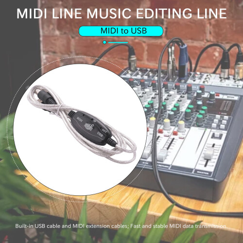 MIDI to USB Cable Connector PC to Synthesizer Music Keyboard Adapter 1
