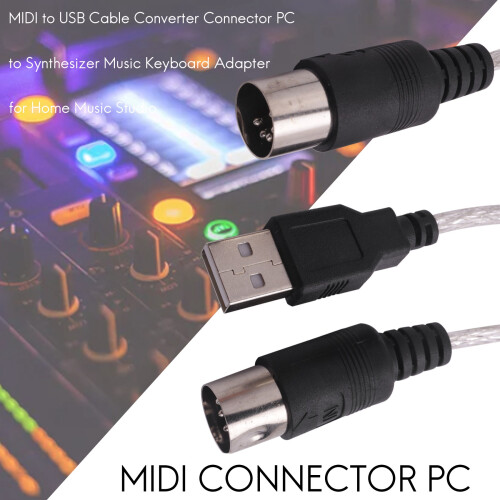 MIDI to USB Cable Connector PC to Synthesizer Music Keyboard Adapter 2