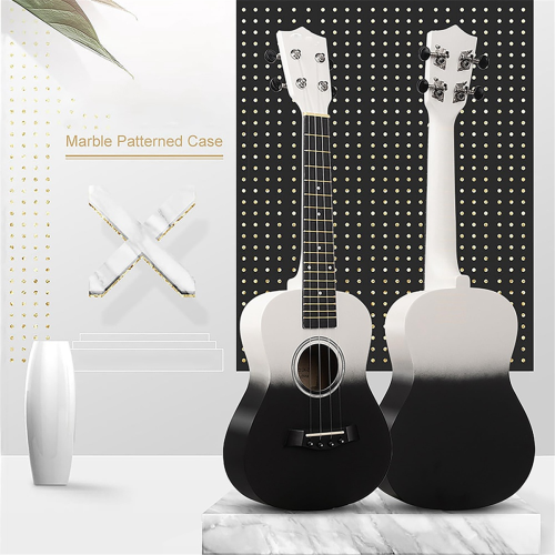 23-Inch Two-Tone Wooden Mini Guitar Four-String Ukulele Mini Guitar B 2