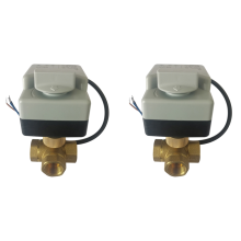 Air Conditioning Electric Actuator Ball Valve AC220V Three-Way Valve