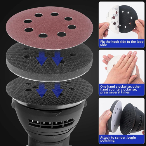 4 Pack Foam Sanding Pads for Orbital Sander 2