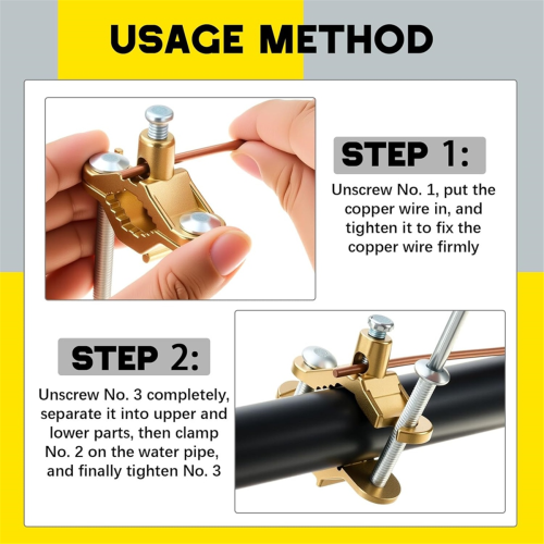 2PCS Water Heater Bonding Kit 1/2-1in Ground Clamp 2