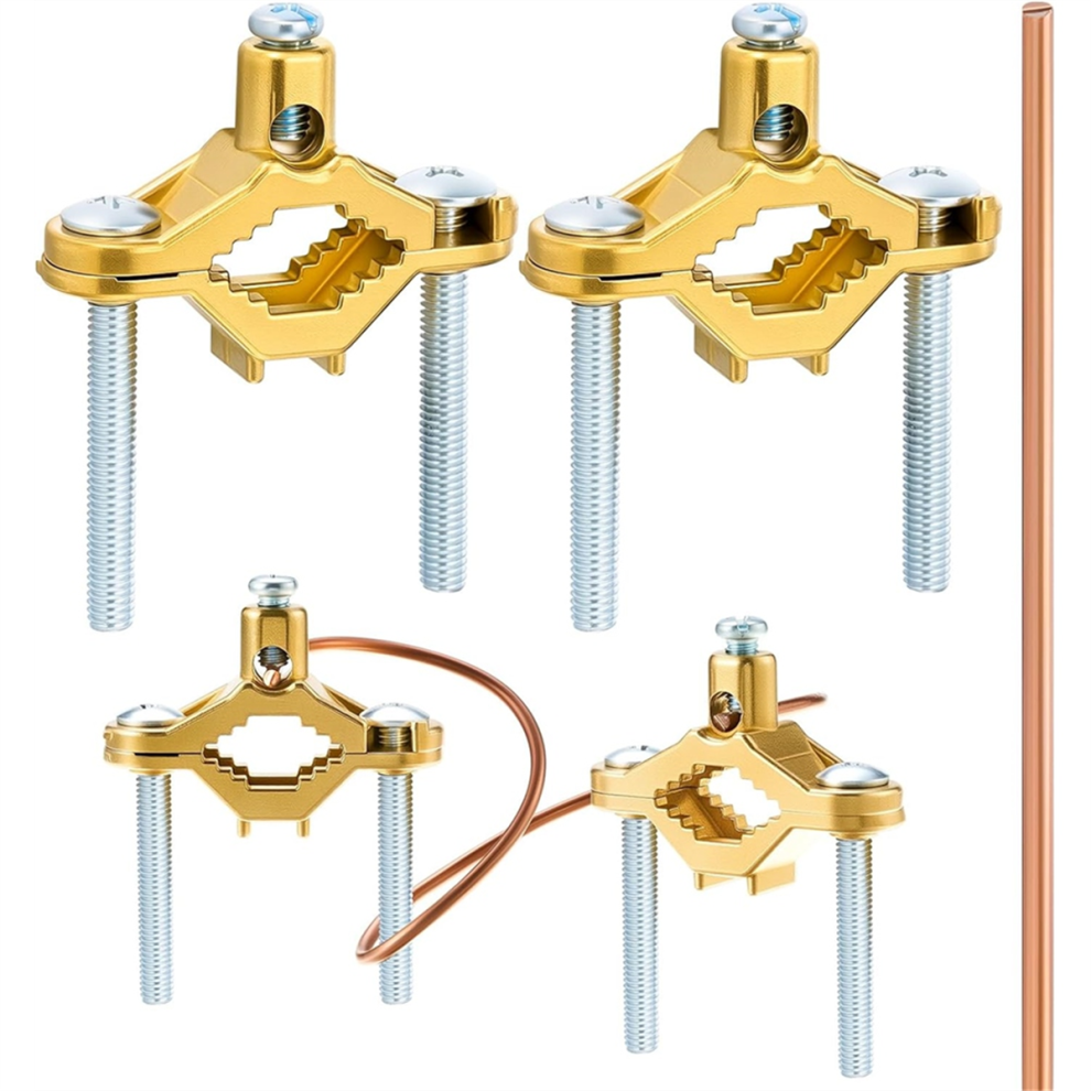 2PCS Water Heater Bonding Kit 1/2-1in Ground Clamp-image-OPC-PJ985VG-NEW